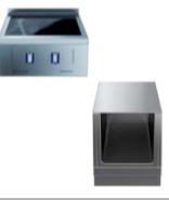 Sonderposten INDUKTIONSHERD,2 ZO,1S,AFK,400X850X250 | PNC 588508, 588636, inkl. Rückwand, Schienen, Seitenblenden